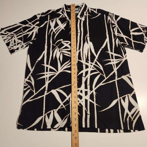 Cubavera Hawaiian Shirt Button Up Rayon Bamboo Palms Black Mens Medium NEW NWOT - Picture 11 of 11